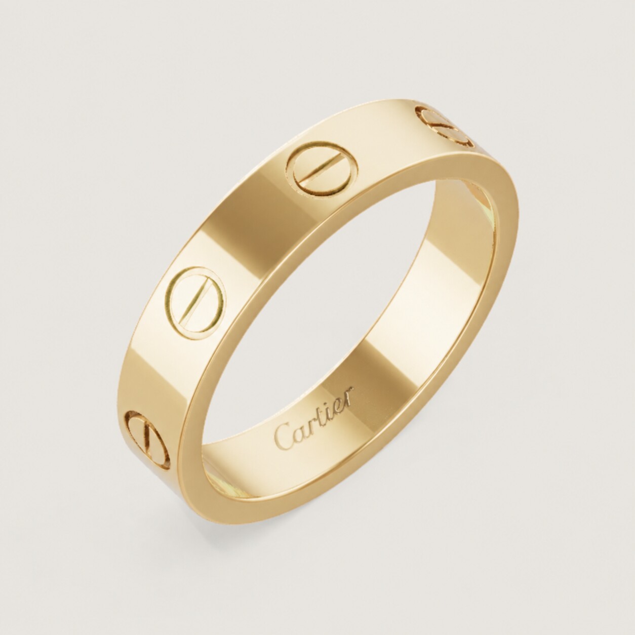 Illustrazione di un anello in oro rosa con motivo a vite